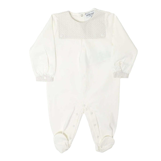 Beige - Front - Emporio Armani Baby Sleepsuit