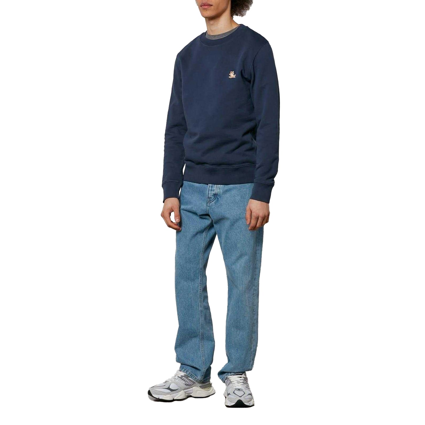 Blue - Back - Maison Kitsuné Mens Chillax Patch Regular Sweatshirt