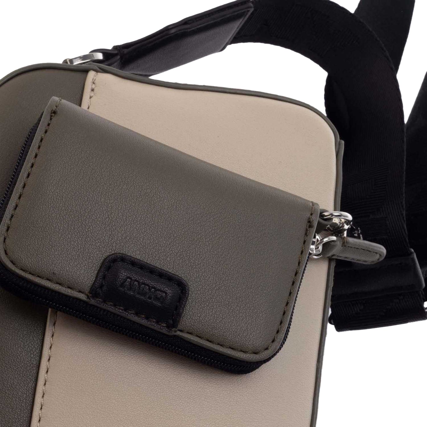 Grey-Green - Pack Shot - DKNY Caiden Logo Cross Body Camera Bag