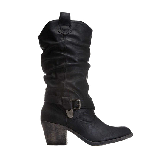 Black - Front - Rocket Dog Womens-Ladies Sidestep Lewis Faux Leather Boots