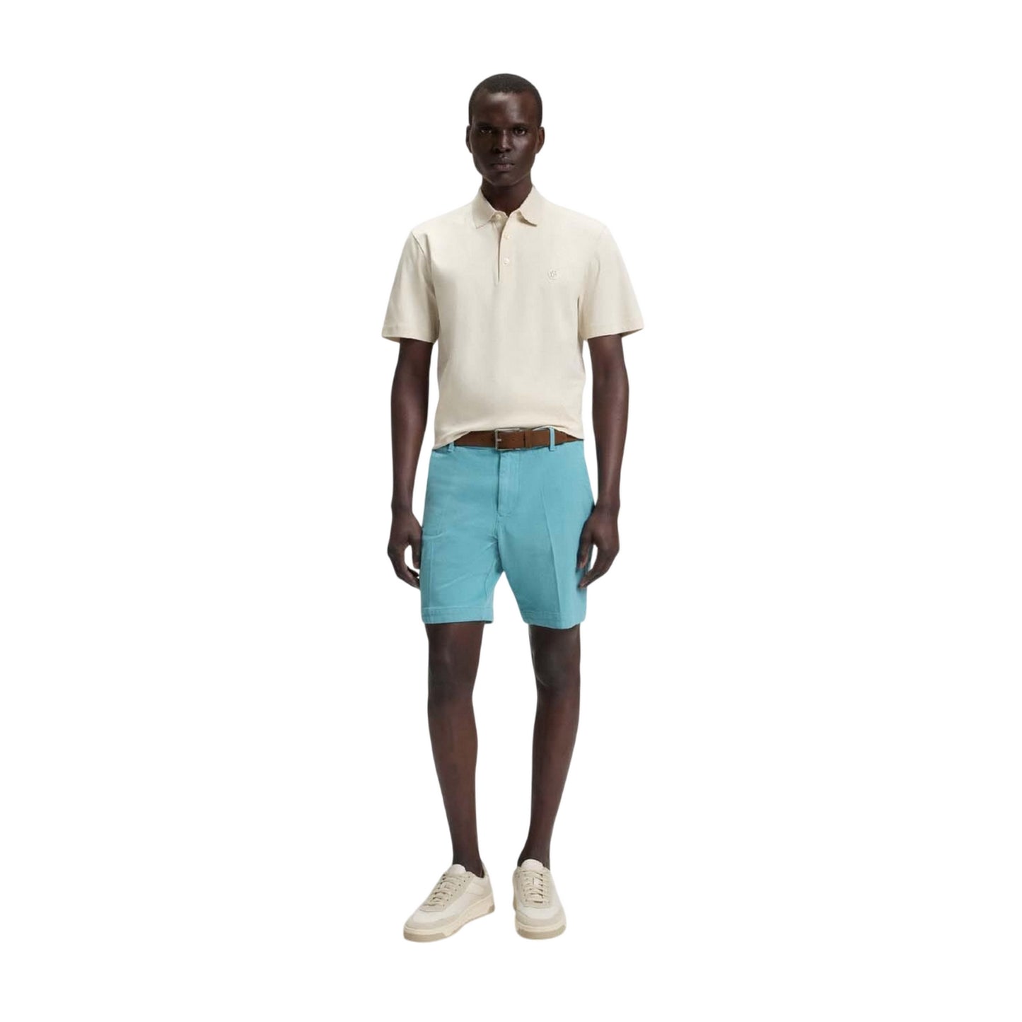 Beige - Pack Shot - Boss Mens C-Parris Monogram Polo Shirt