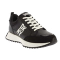 Black-White - Front - DKNY Womens-Ladies Nivens Lace Up Trainers