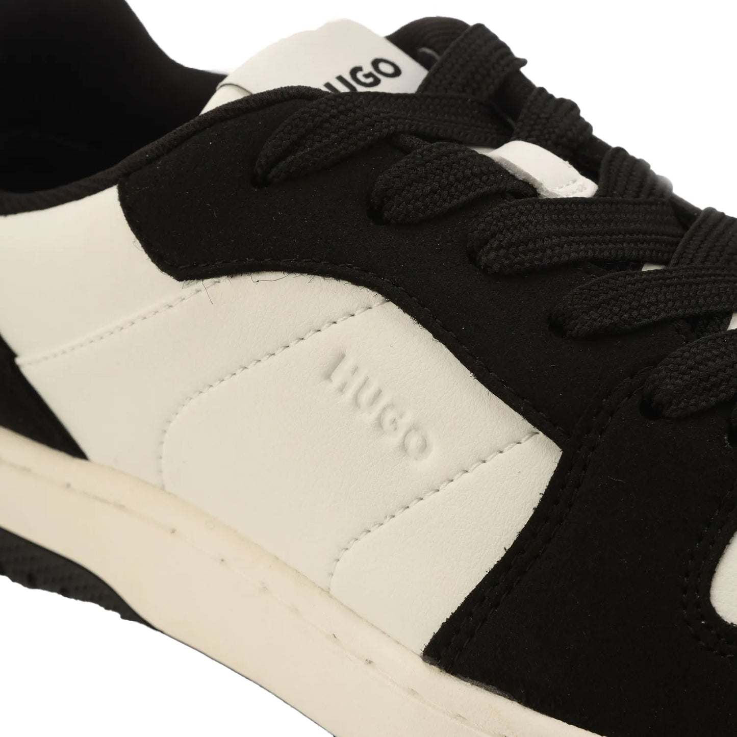 White-Black - Close up - Hugo Boss Womens-Ladies Hadrian Tennis Trainers