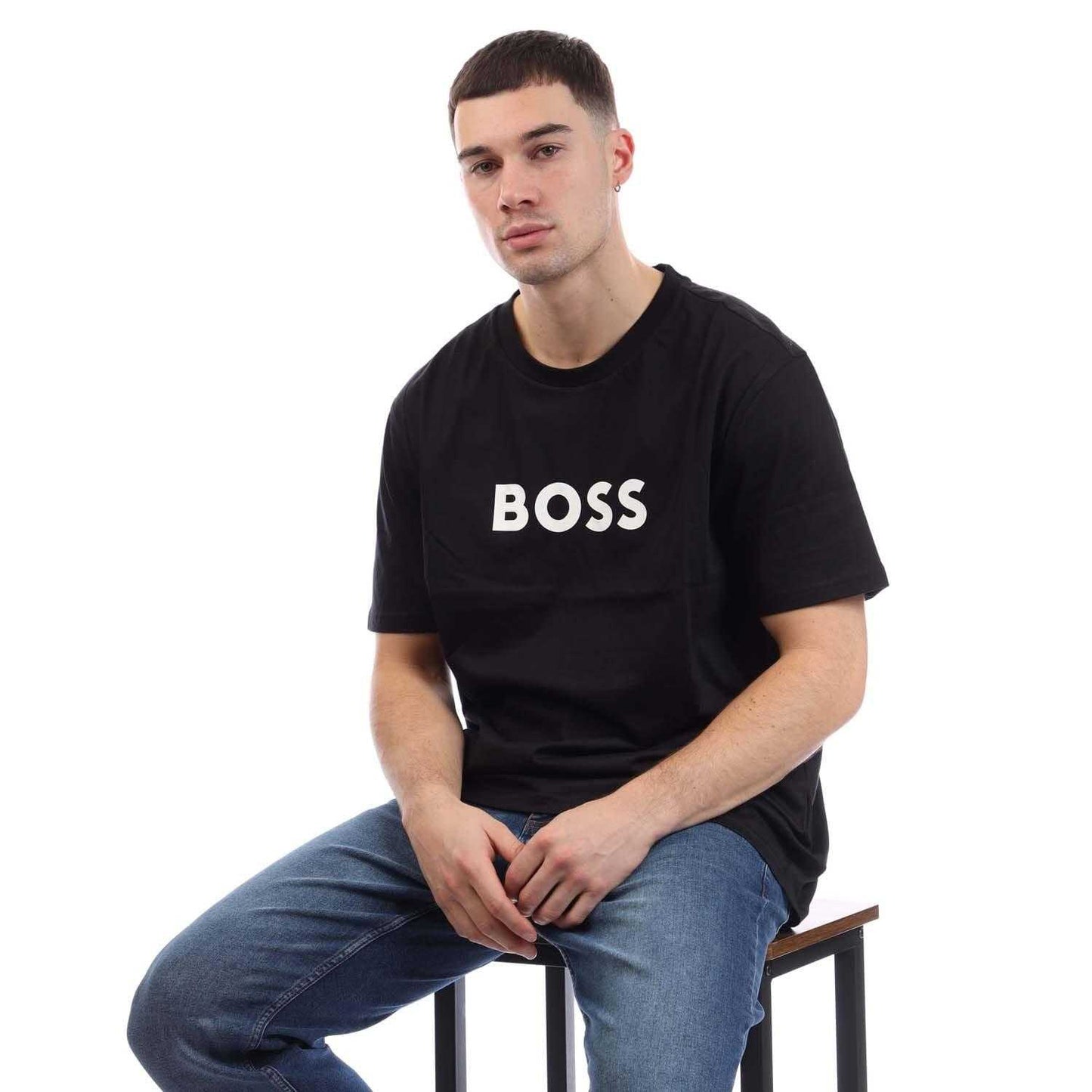 Black - Lifestyle - Boss Mens Logo Regular T-Shirt