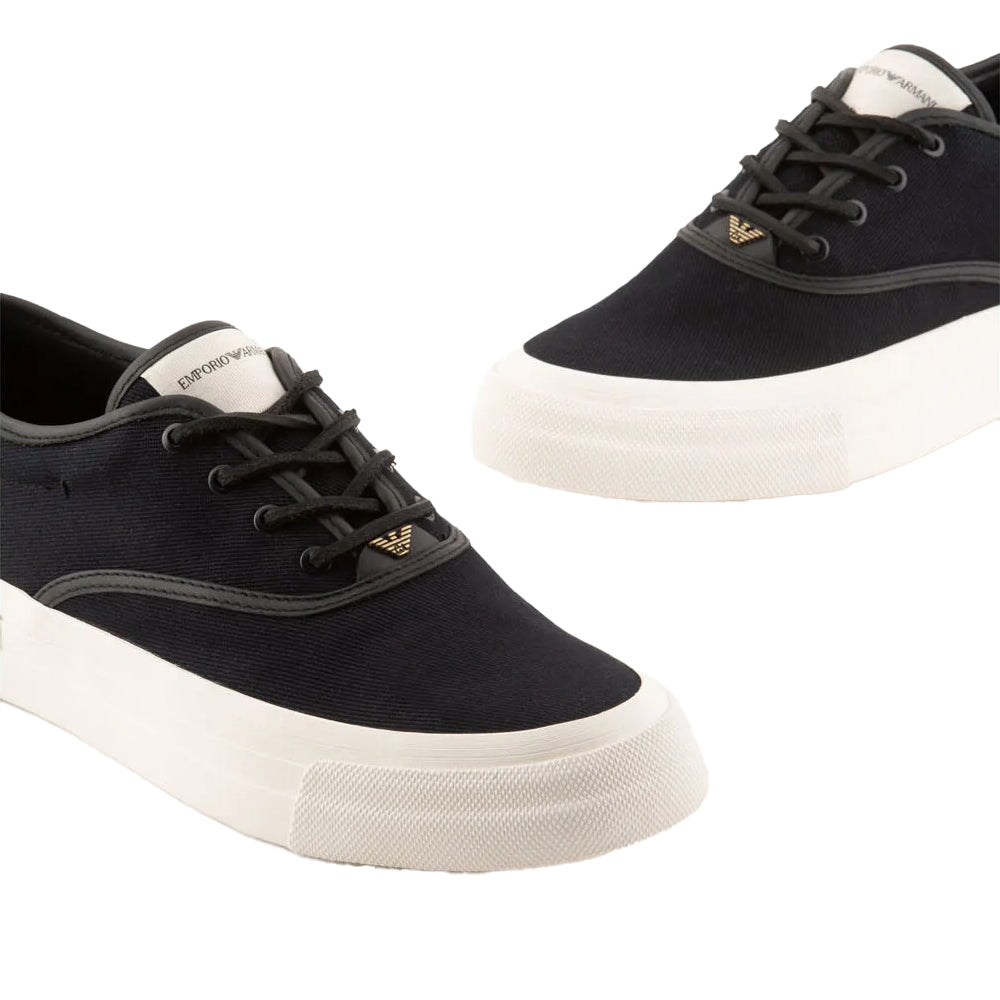 Navy - Pack Shot - Emporio Armani Mens Logo Trainers