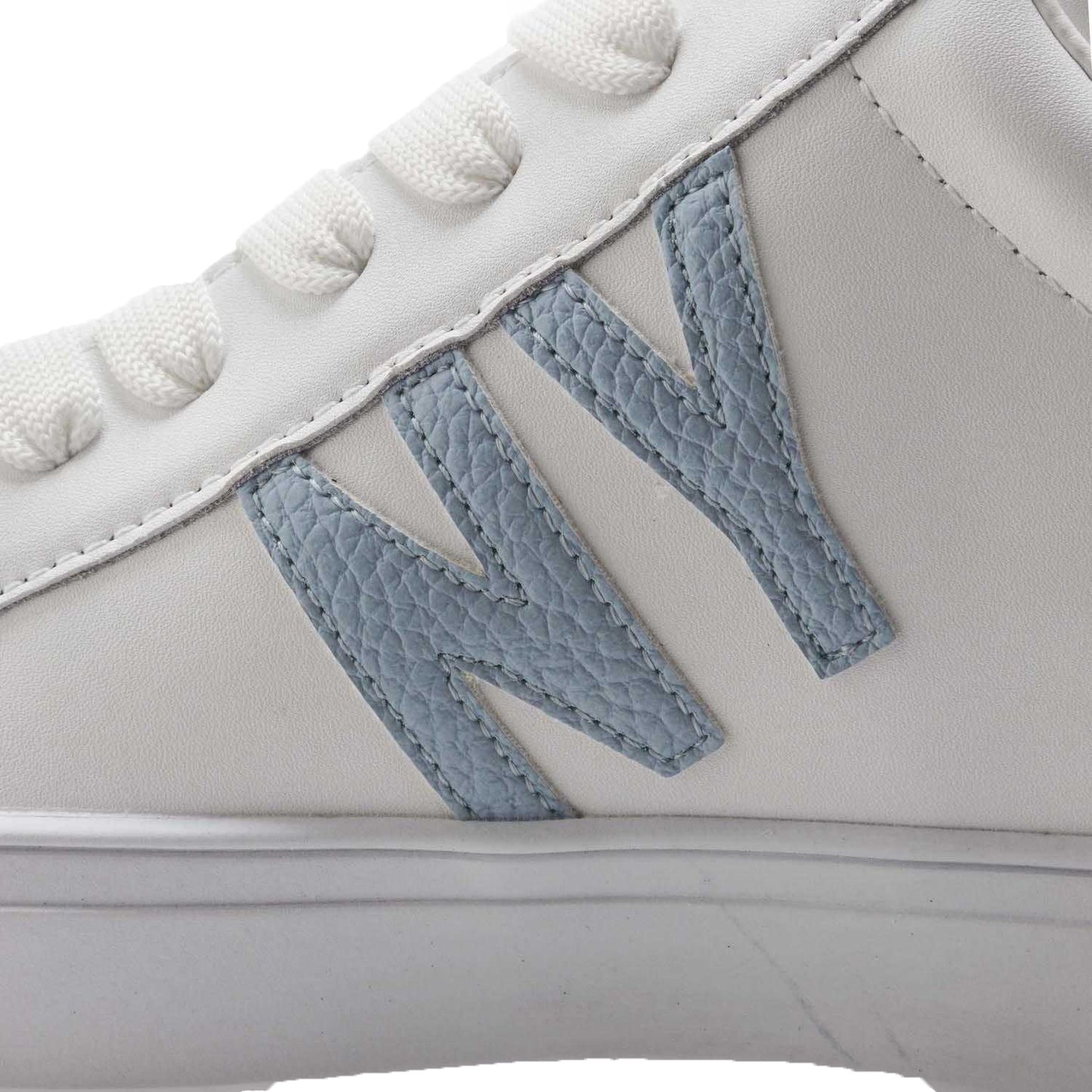White-Black - Close up - DKNY Womens-Ladies Abeni Leather Lace Up Trainers