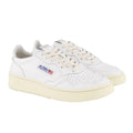 White - Front - Autry Womens-Ladies Medalist Leather Court Trainers