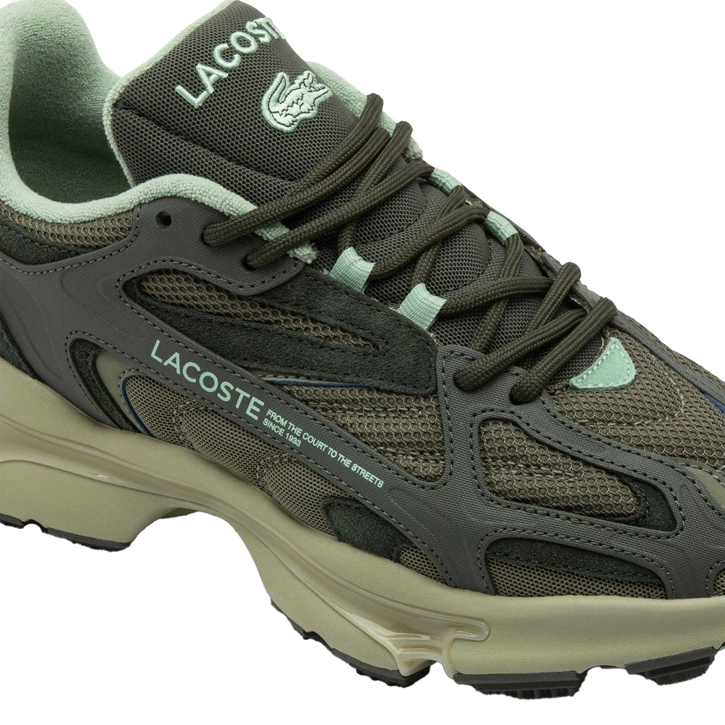 Green - Close up - Lacoste Mens L003 2K24 Suede Trainers