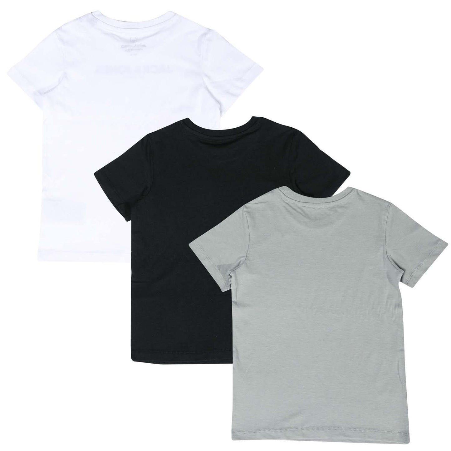 Black-White-Grey - Back - Jack And Jones Boys Harry T-Shirt (Pack of 3)