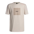 Beige - Front - Boss Mens Artwork Logo T-Shirt
