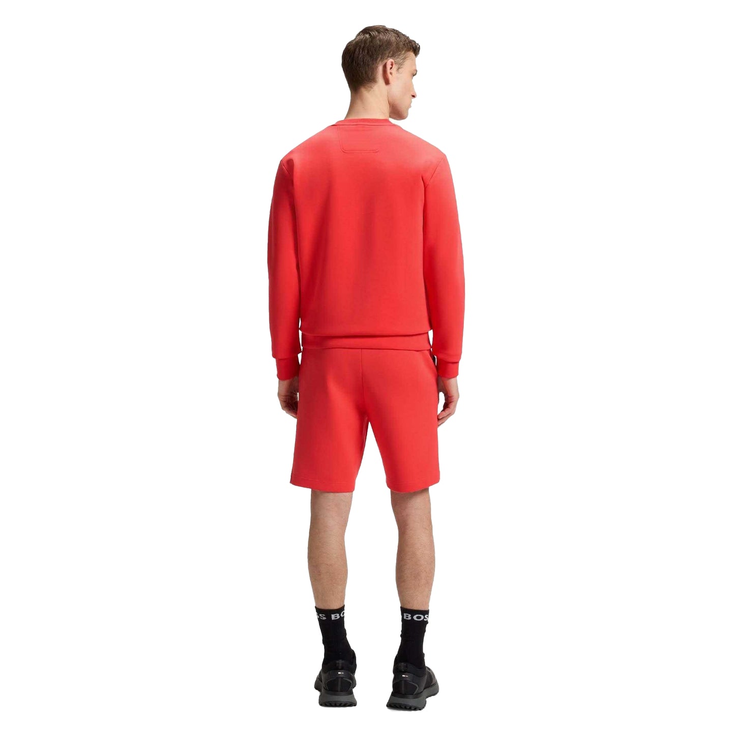 Red - Pack Shot - Boss Mens Salbo Crew Neck Sweatshirt
