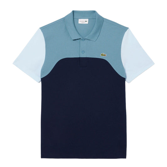 Navy - Front - Lacoste Mens Colour Block Polo Shirt
