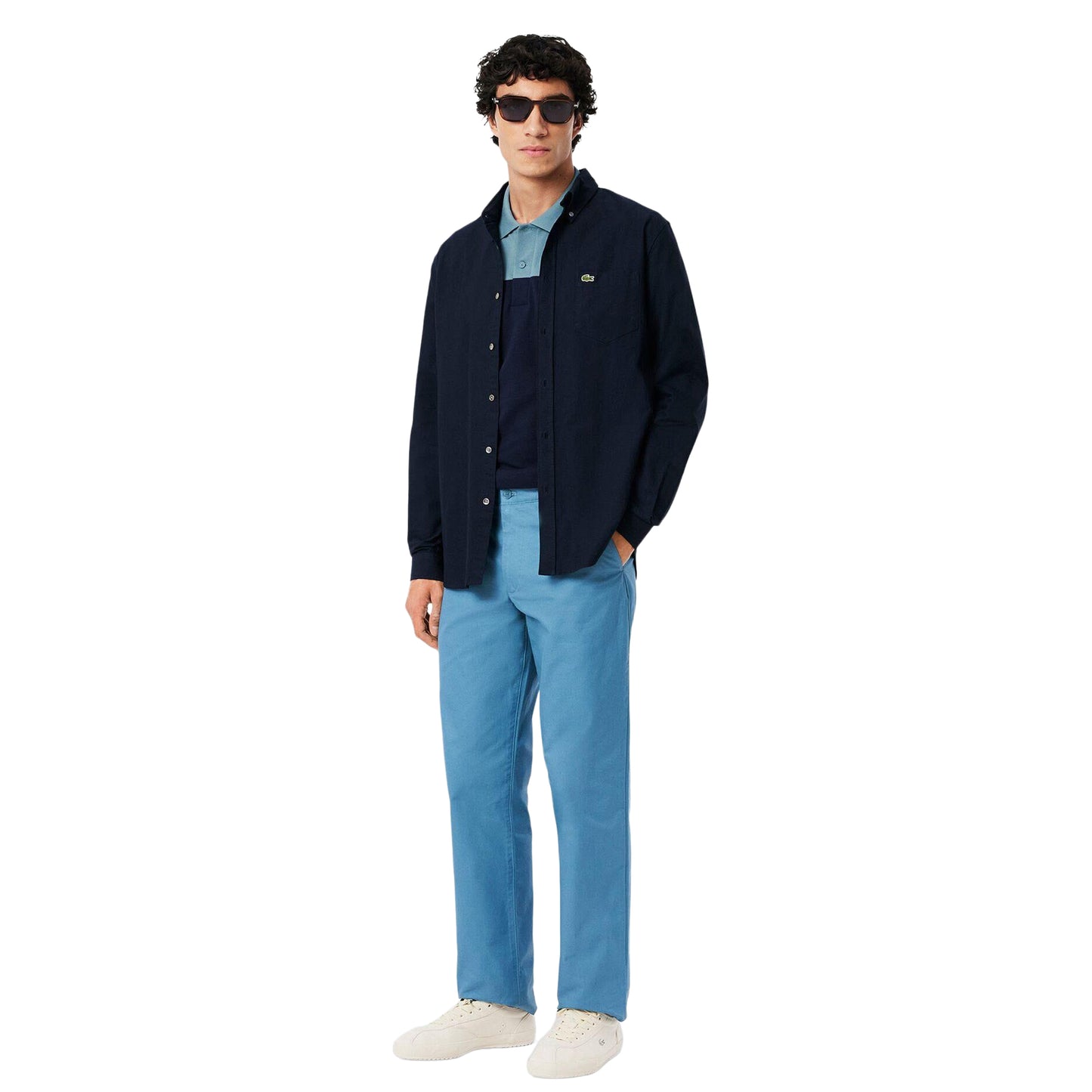 Grey - Pack Shot - Lacoste Mens Colour Block Polo Shirt