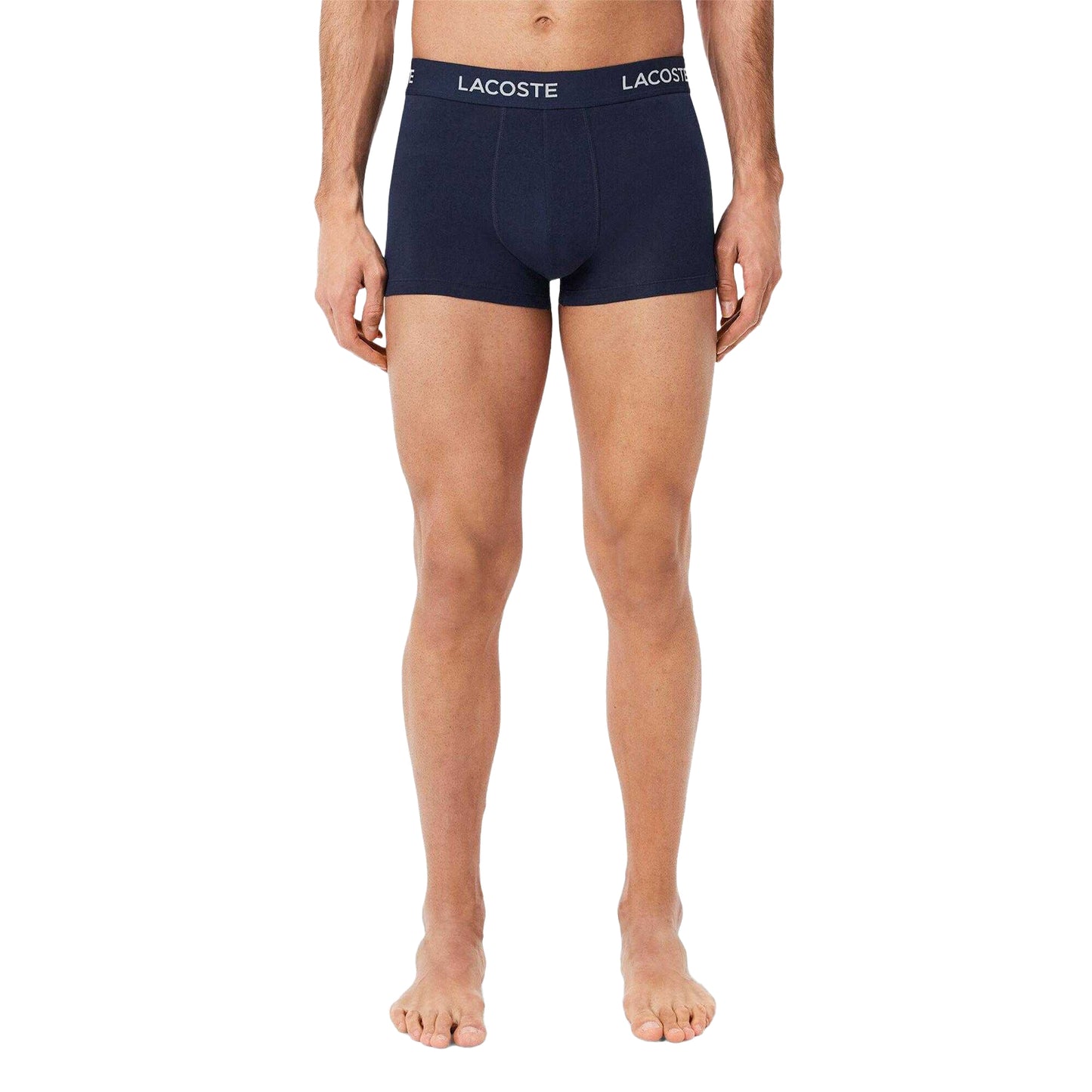 Light Blue-Blue-Navy - Lifestyle - Lacoste Mens Cotton Stretch Boxer Shorts (Pack of 3)