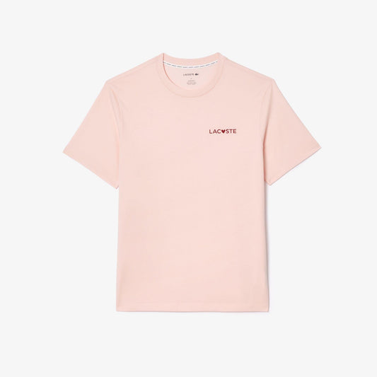Pink - Front - Lacoste Mens Valentines Lounge T-Shirt