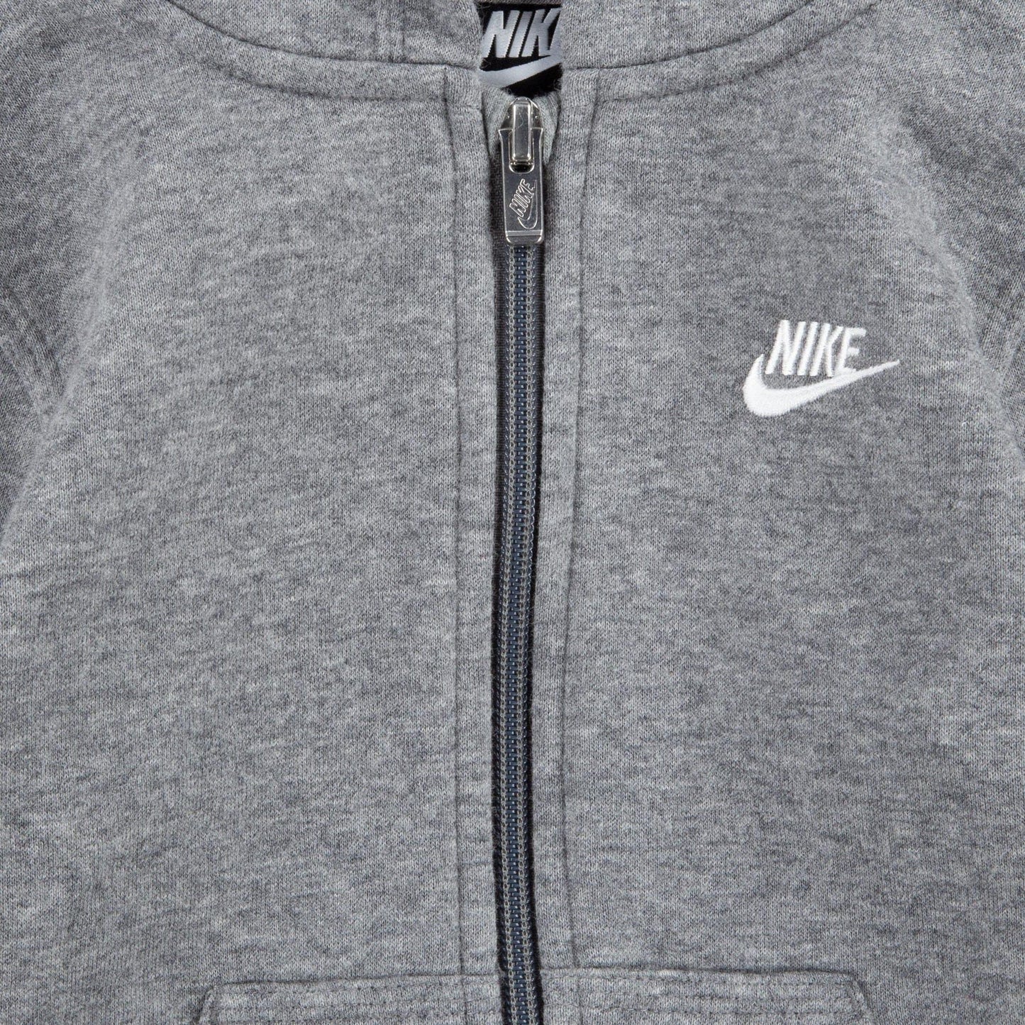 Grey - Pack Shot - Nike Childrens-Kids Club Fleece Full Zip Hoodie