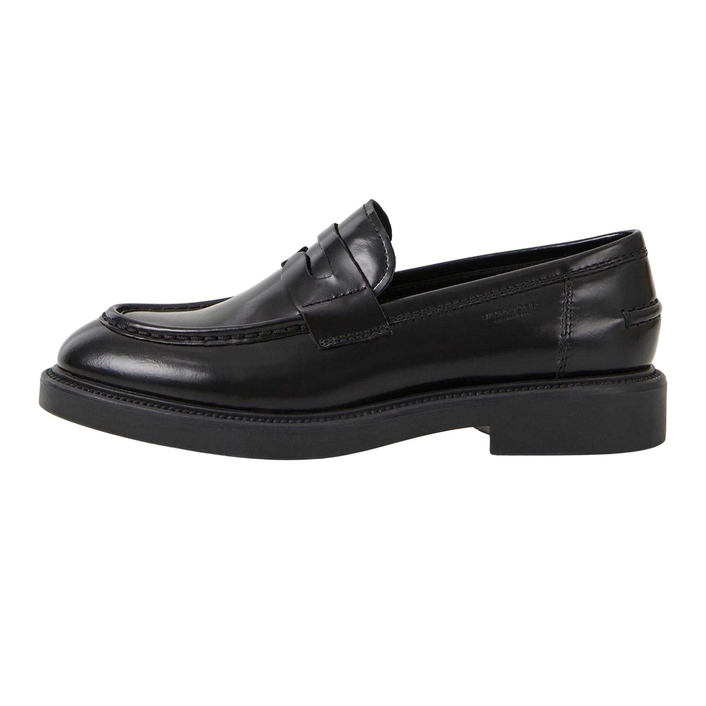 Black - Side - Vagabond Shoemakers Womens-Ladies Alex Leather Loafers