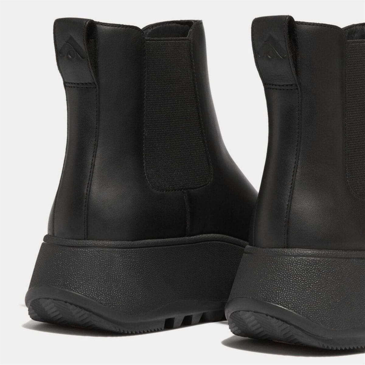 Black - Pack Shot - Fit Flop Womens-Ladies F-Mode Leather Flatform Chelsea Boots