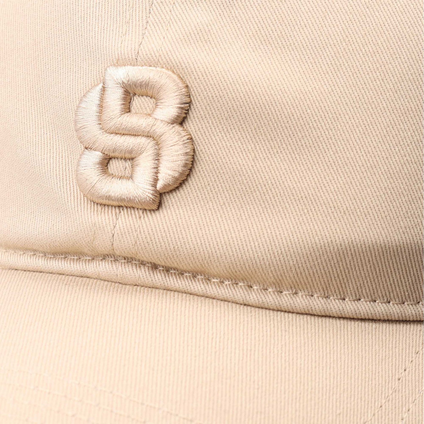 Beige - Side - Boss Womens-Ladies Double B Monogram Baseball Cap