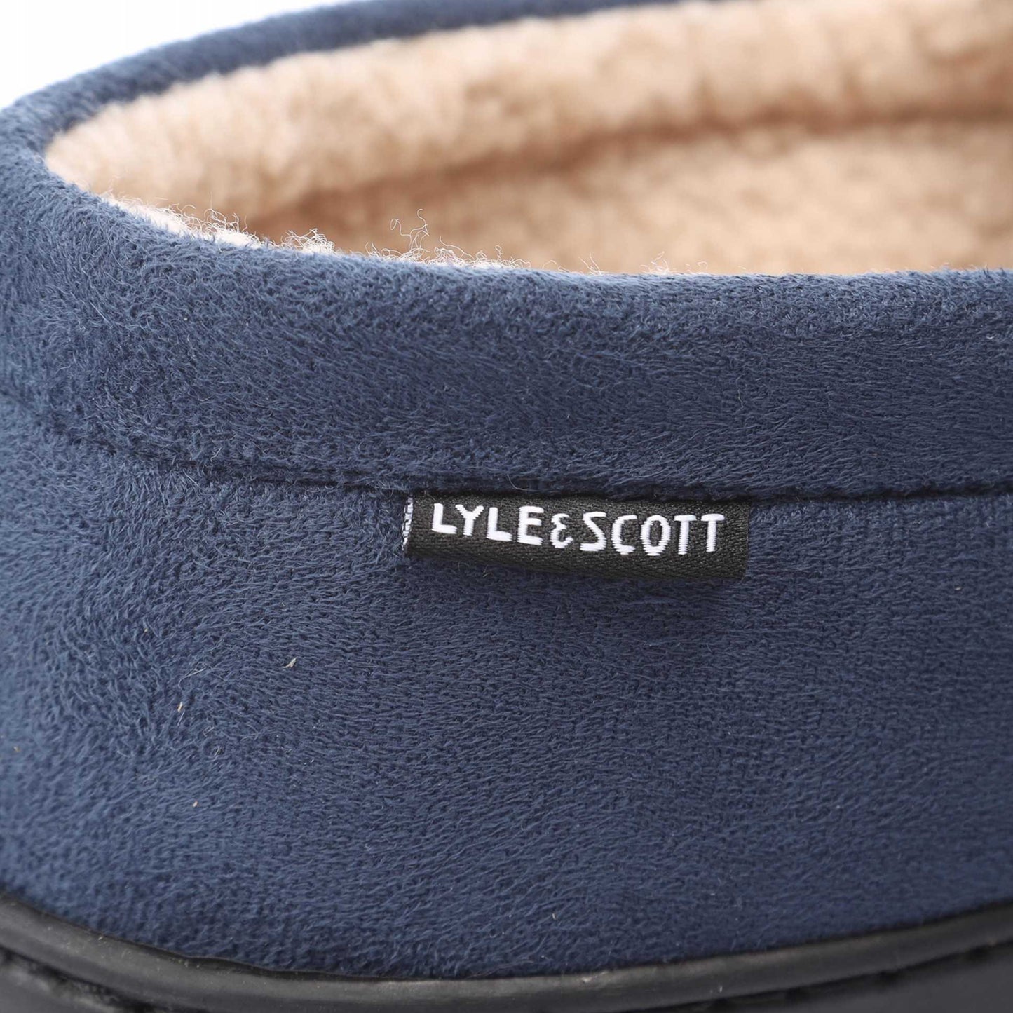 Navy - Pack Shot - Lyle & Scott Mens Aspen Slippers