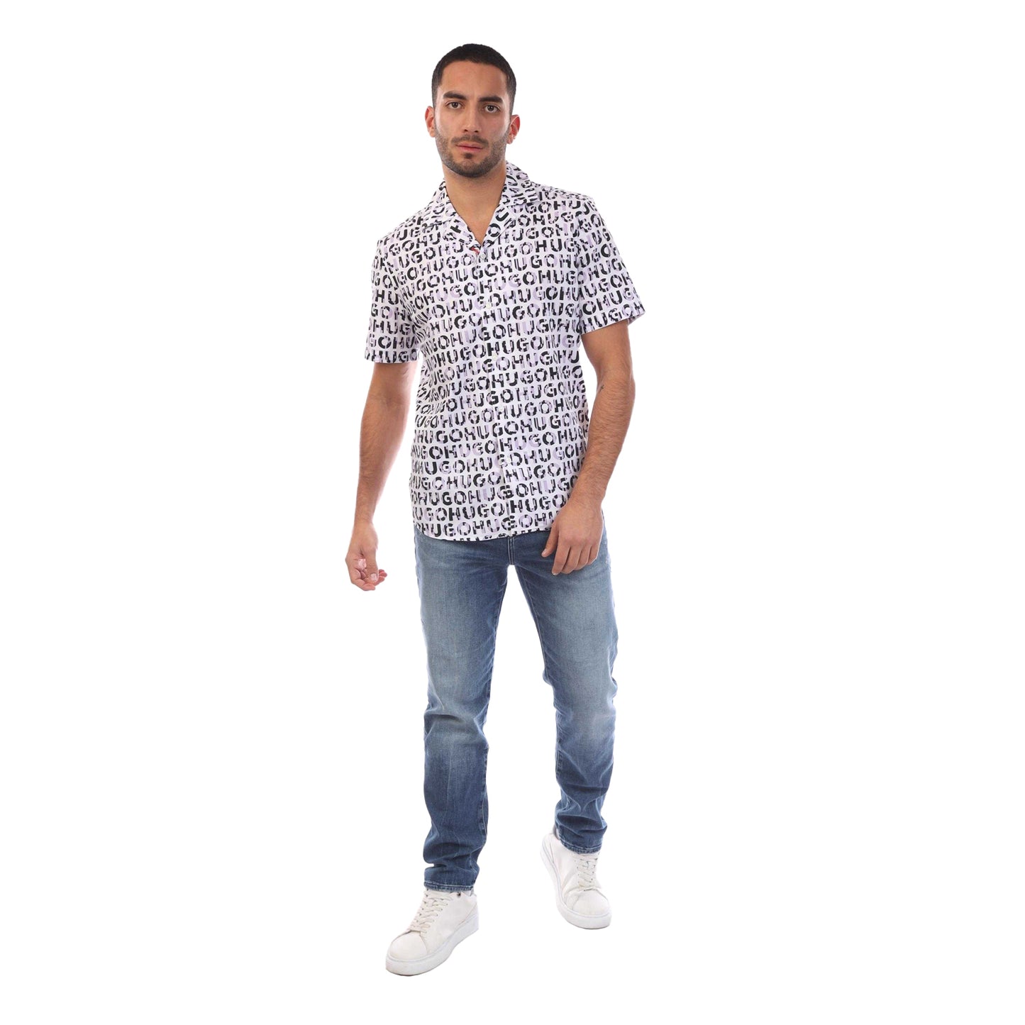 Purple - Lifestyle - Boss Mens Ellino Short-Sleeved Shirt
