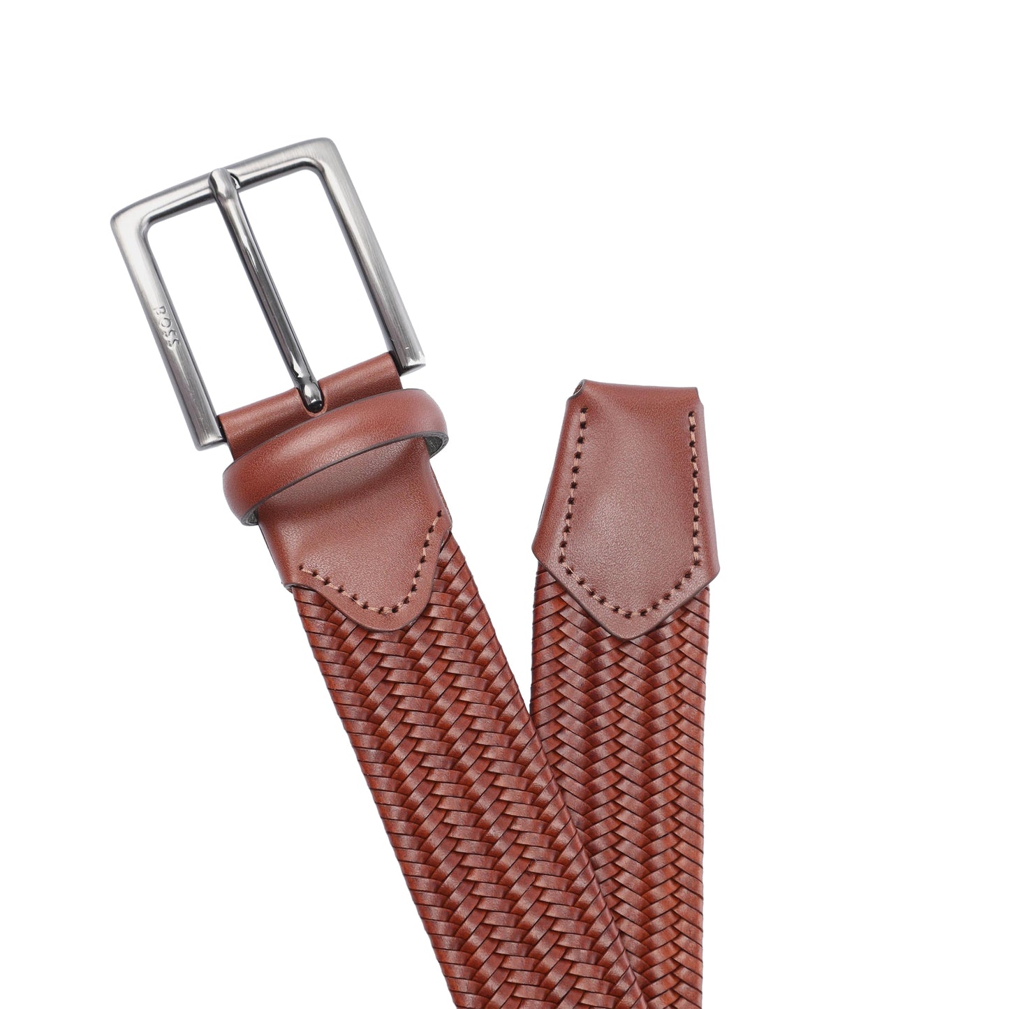 Brown - Lifestyle - Boss Semyo Woven Leather Belt