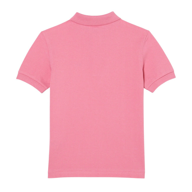 Pink - Back - Lacoste Childrens-Kids Cotton Pique Polo Shirt