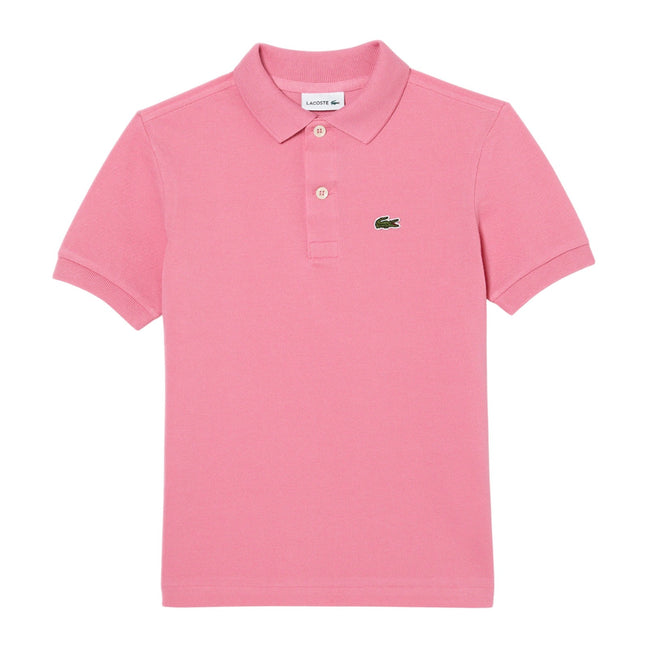 Pink - Front - Lacoste Childrens-Kids Cotton Pique Polo Shirt