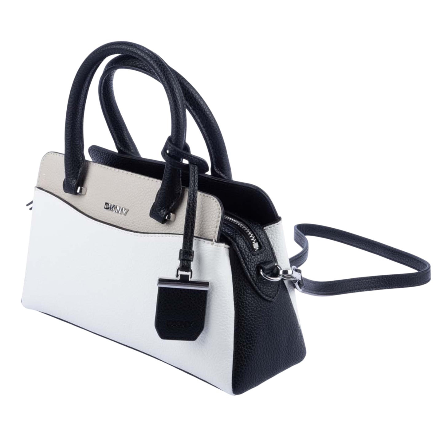 Beige-Black - Side - DKNY Avelle SM Leather Crossbody Bag
