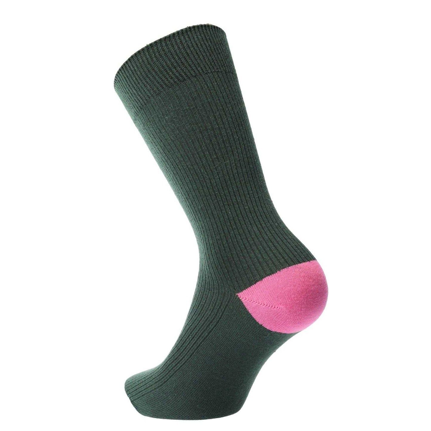 Green - Back - Happy Socks Unisex Adult Ying Yang Cow Ribbed Embroidered Socks