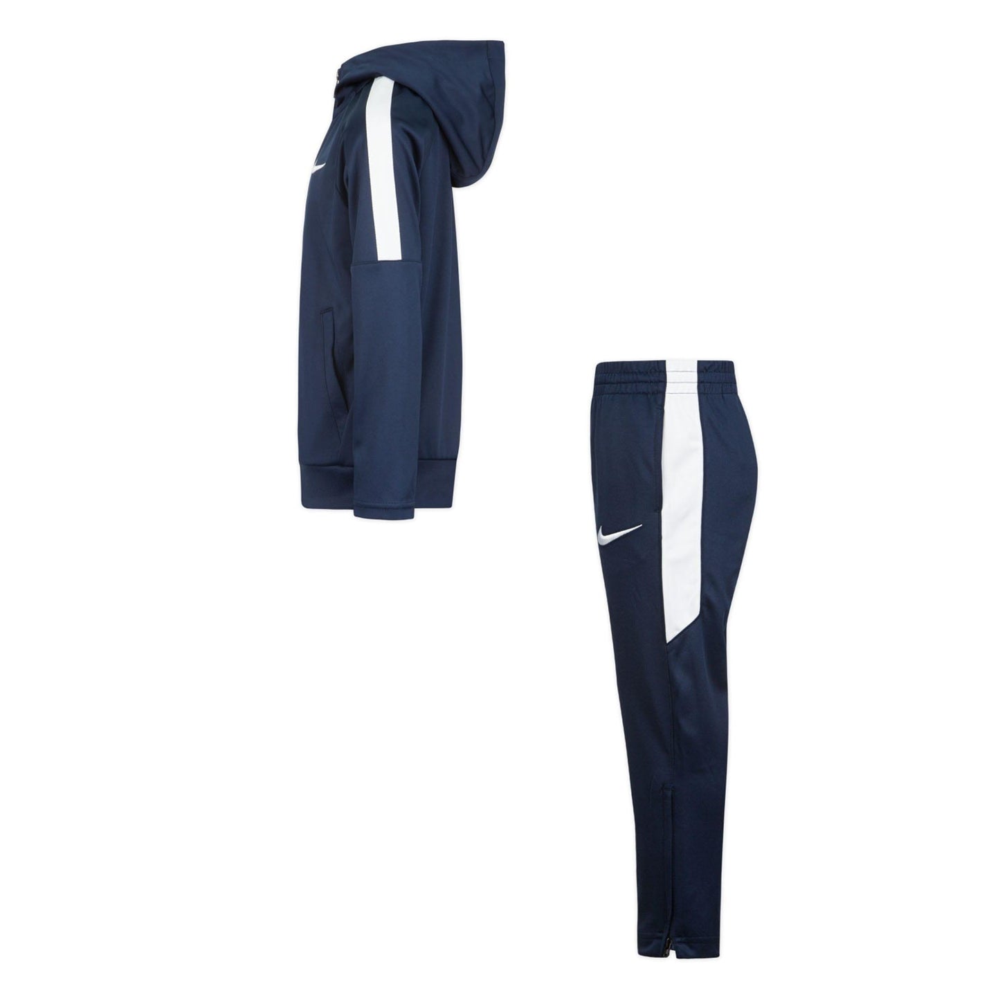 Blue - Side - Nike Childrens-Kids Hooded Tracksuit Set