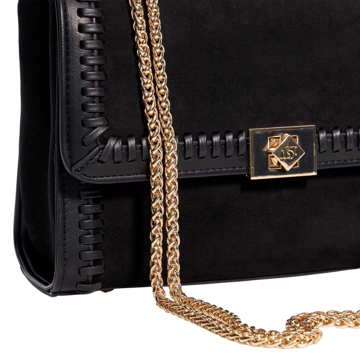 Black - Pack Shot - Dune London Womens-Ladies Diligently Chain Strap Shoulder Bag