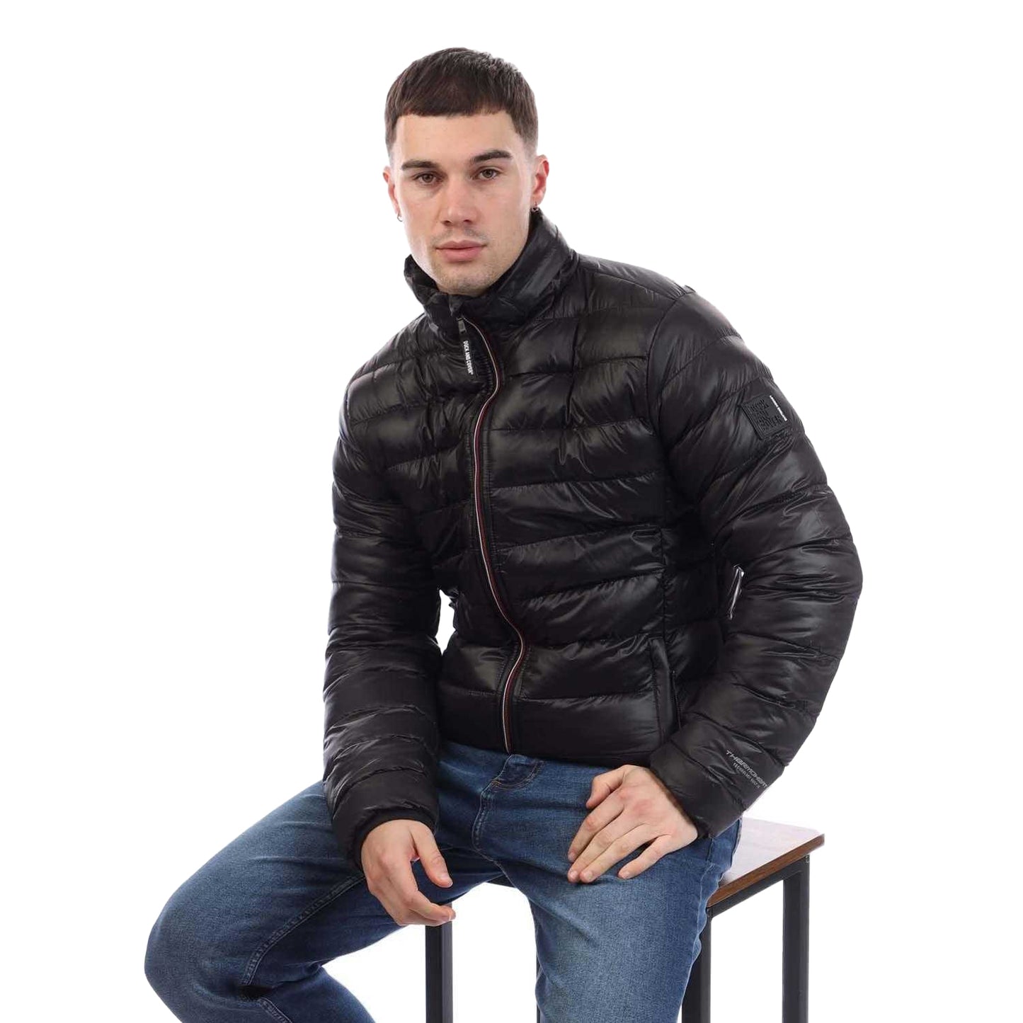 Black - Lifestyle - Duck and Cover Mens Shemmy Two Quilted Jacket