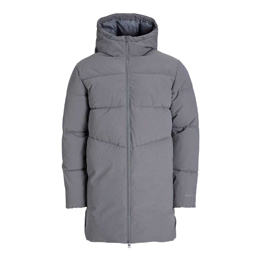 Grey - Front - Jack And Jones Mens Brady Long Puffer Jacket