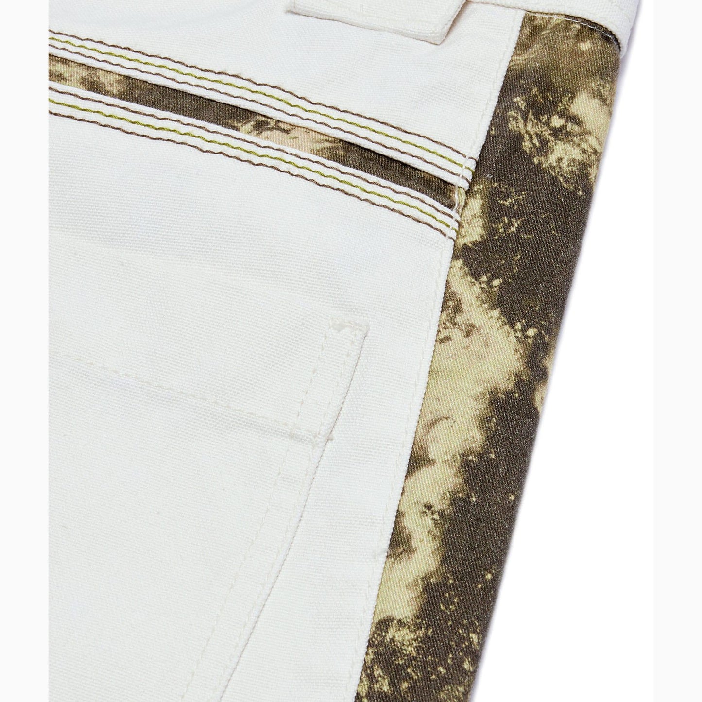 White - Side - Diesel Mens P-Me Canvas Printed Trousers