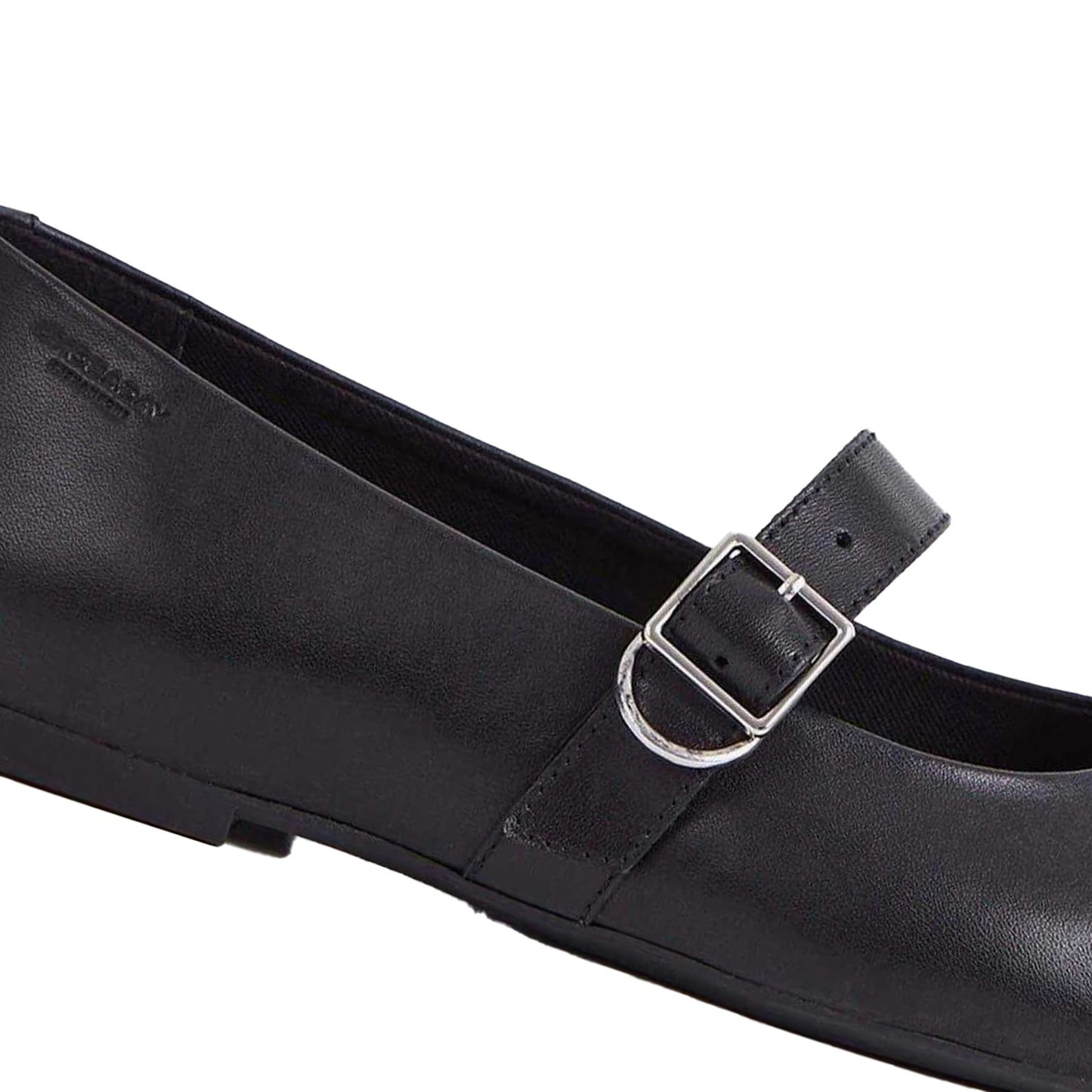 Black - Pack Shot - Vagabond Shoemakers Womens-Ladies Jolin Buckle Leather Ballet Flats