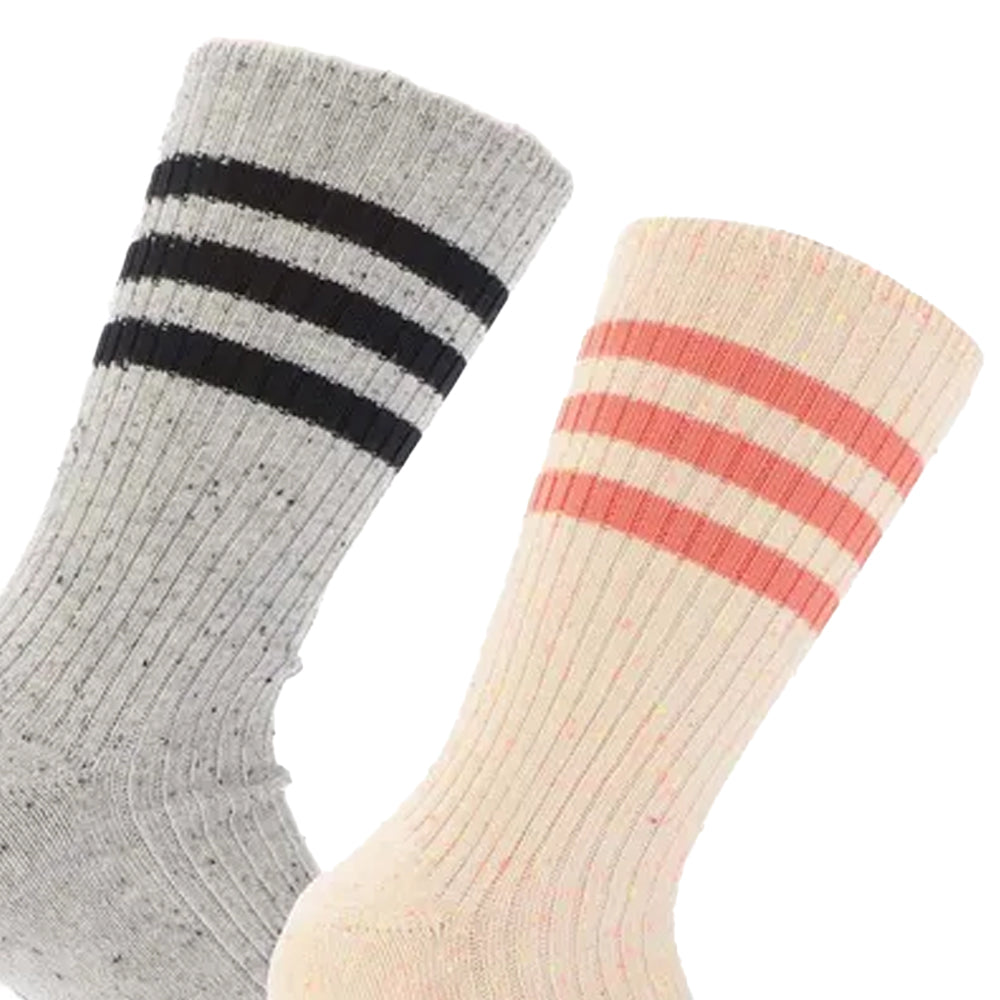 Grey-Beige - Side - Adidas Mens Lounge Crew Socks (Pack of 2)