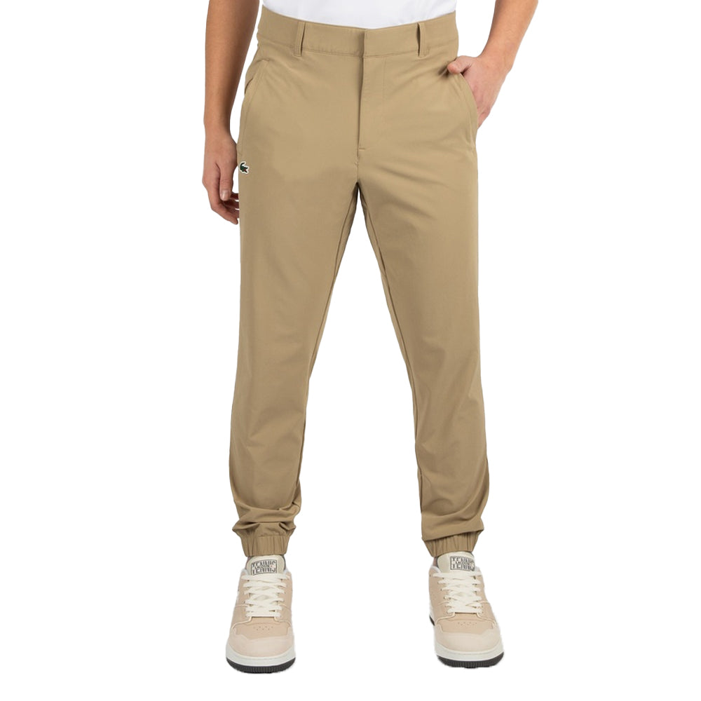 Beige - Side - Lacoste Mens Recycled Polyester Golf Trousers