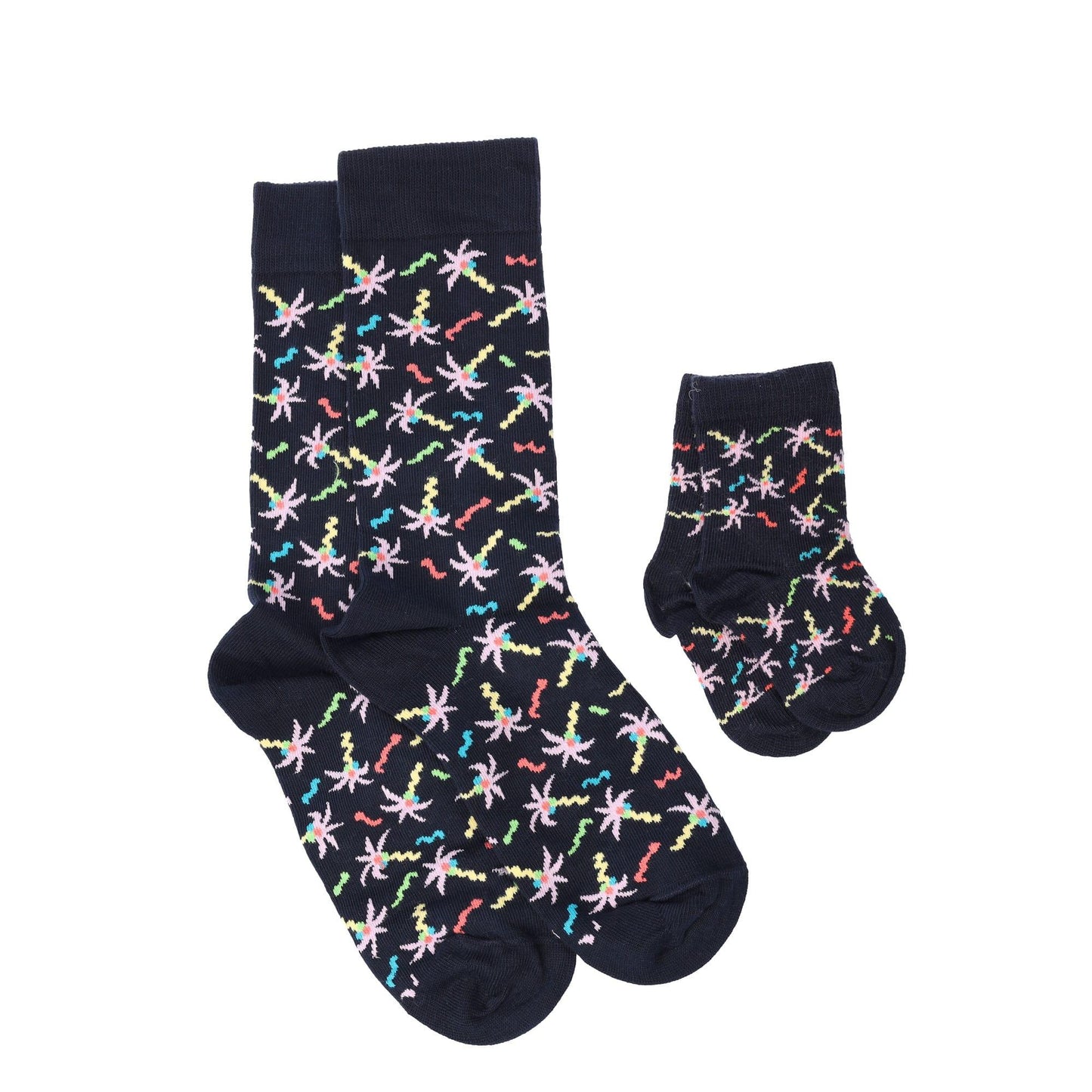 Green - Side - Happy Socks Childrens-Kids Mini Me Confetti Socks Set (Pack of 2)
