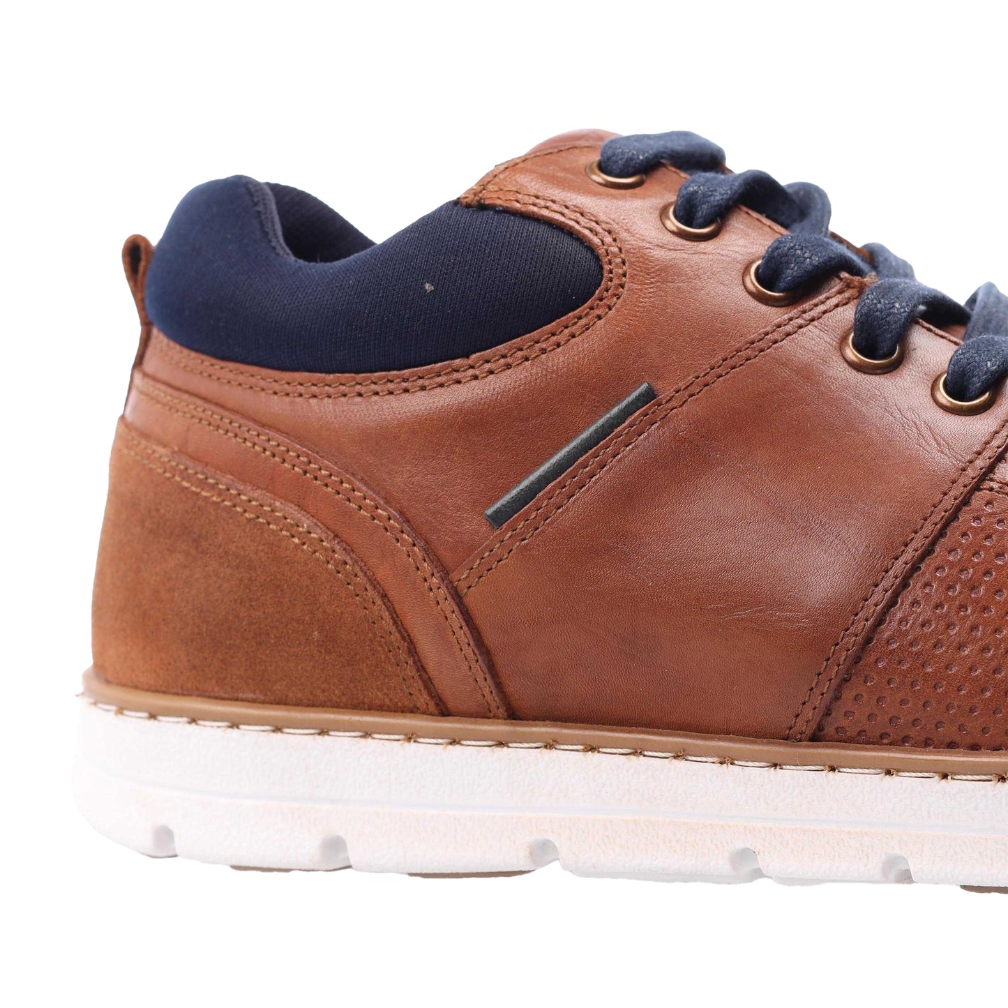 Tan - Pack Shot - Dune London Mens Statter Toe Cap Trainers