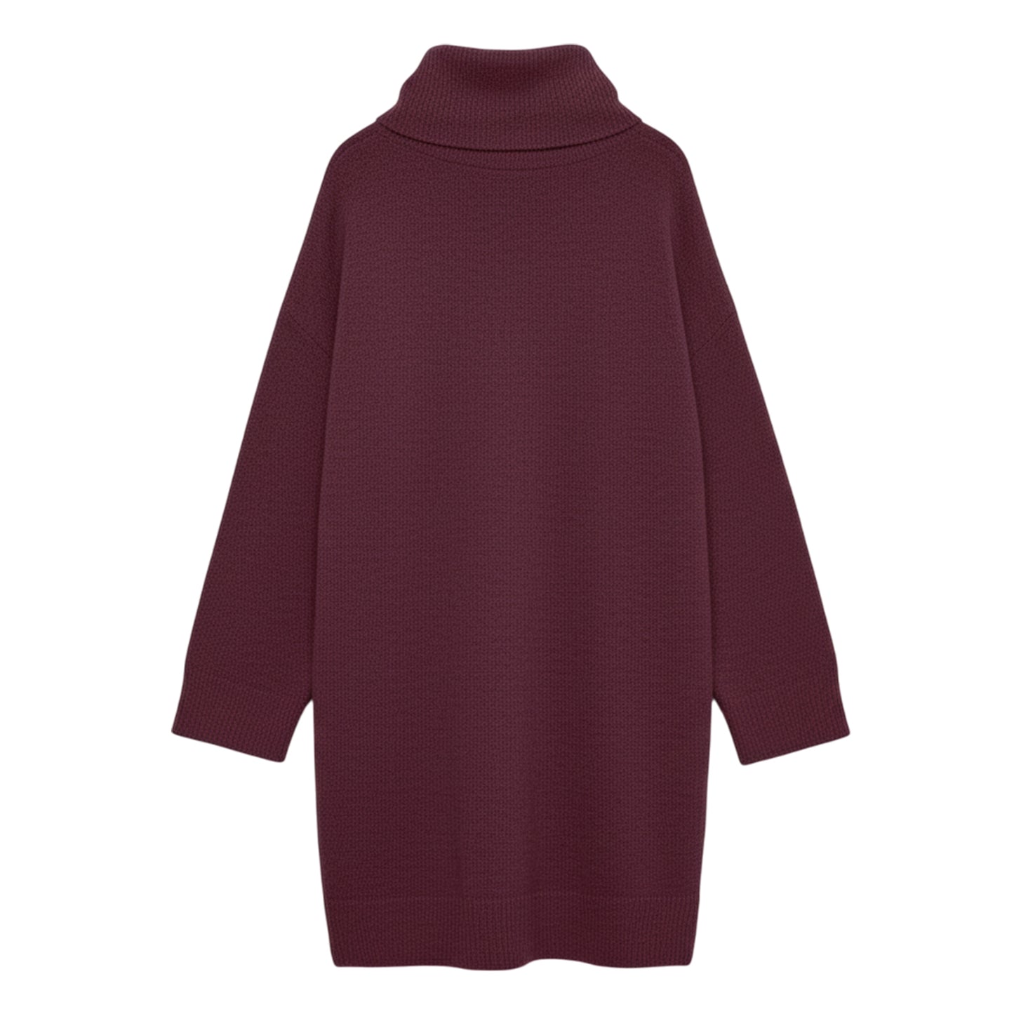 Wine - Back - Vero Moda Womens-Ladies Aquarius Roll Neck Jumper Dress