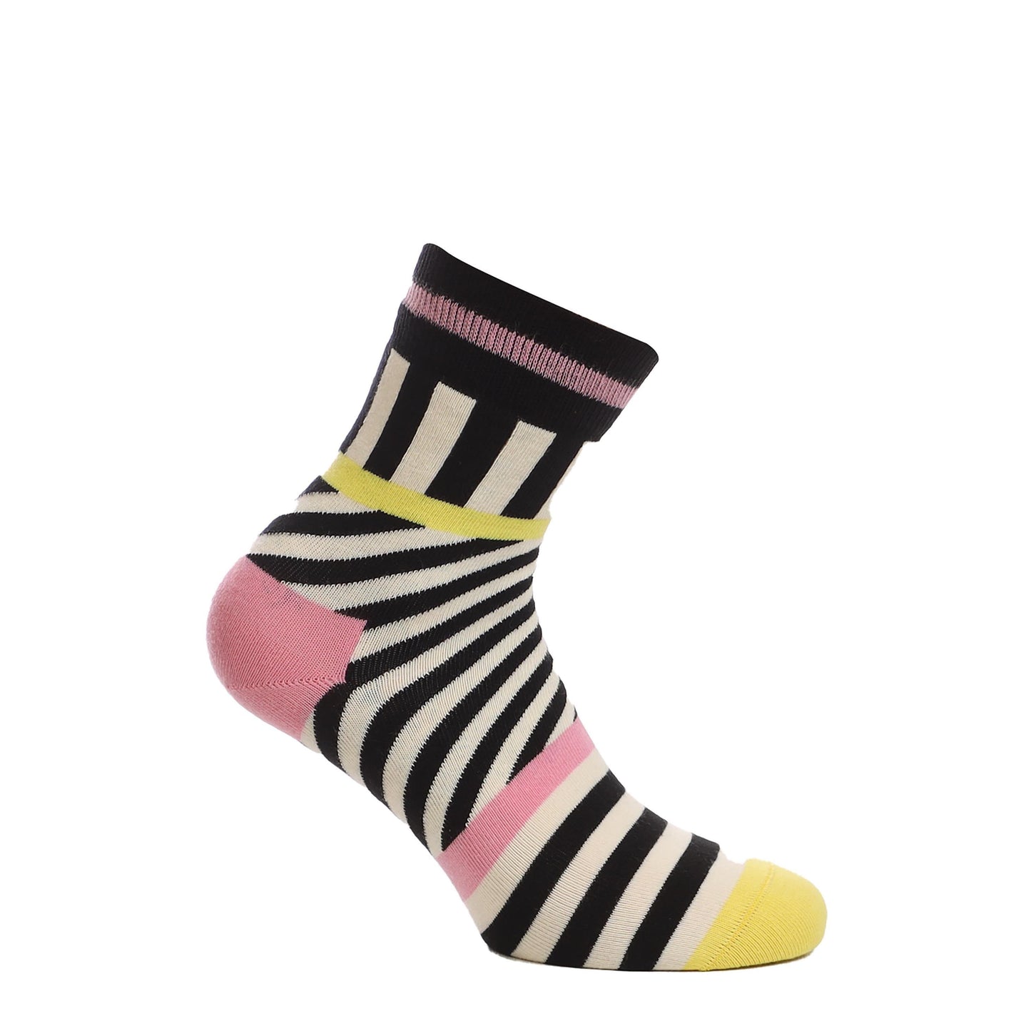 Black - Back - Happy Socks Unisex Adult Striped Crew Socks