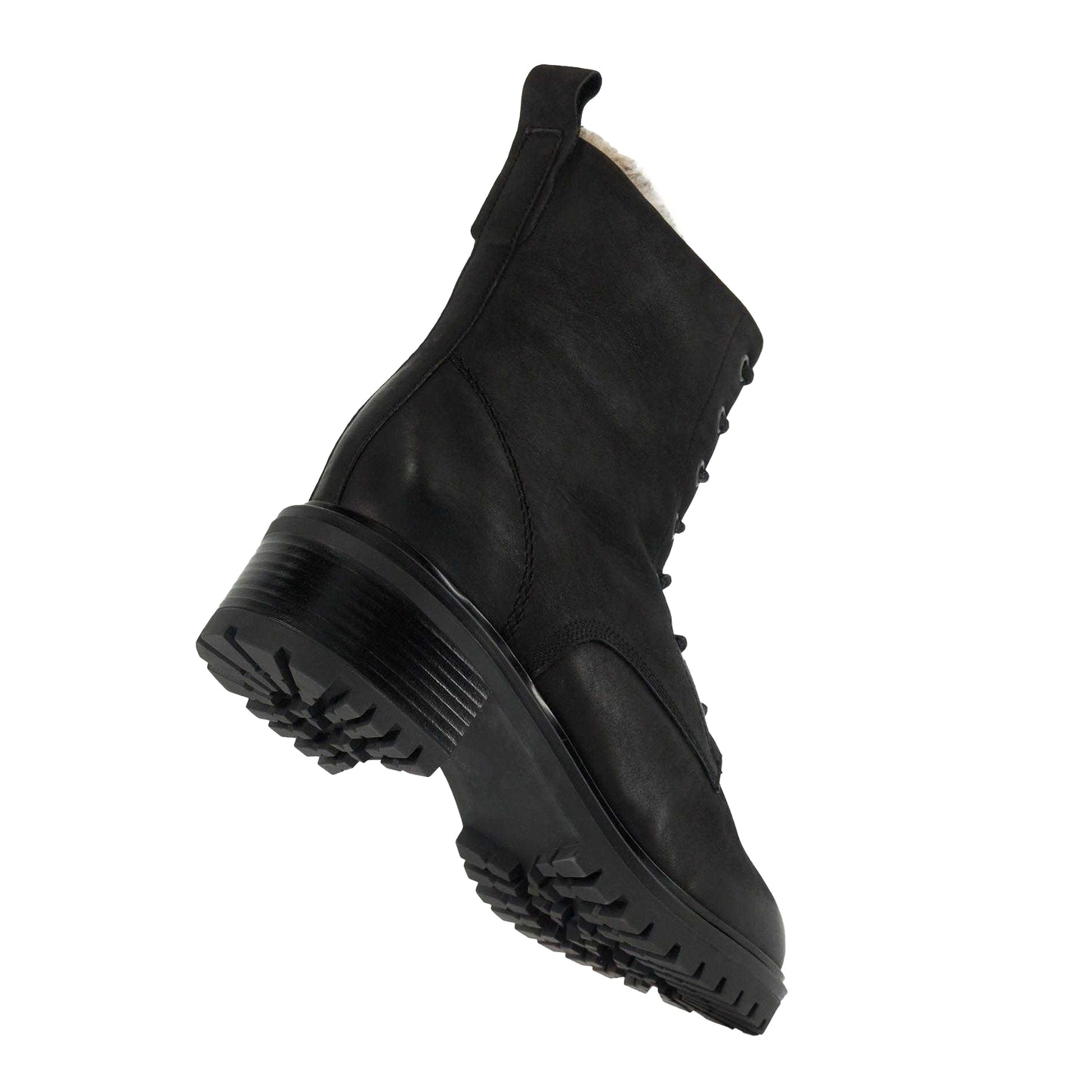 Black - Pack Shot - Dune London Womens-Ladies Paniz Faux Fur Lined Chunky Ankle Boots