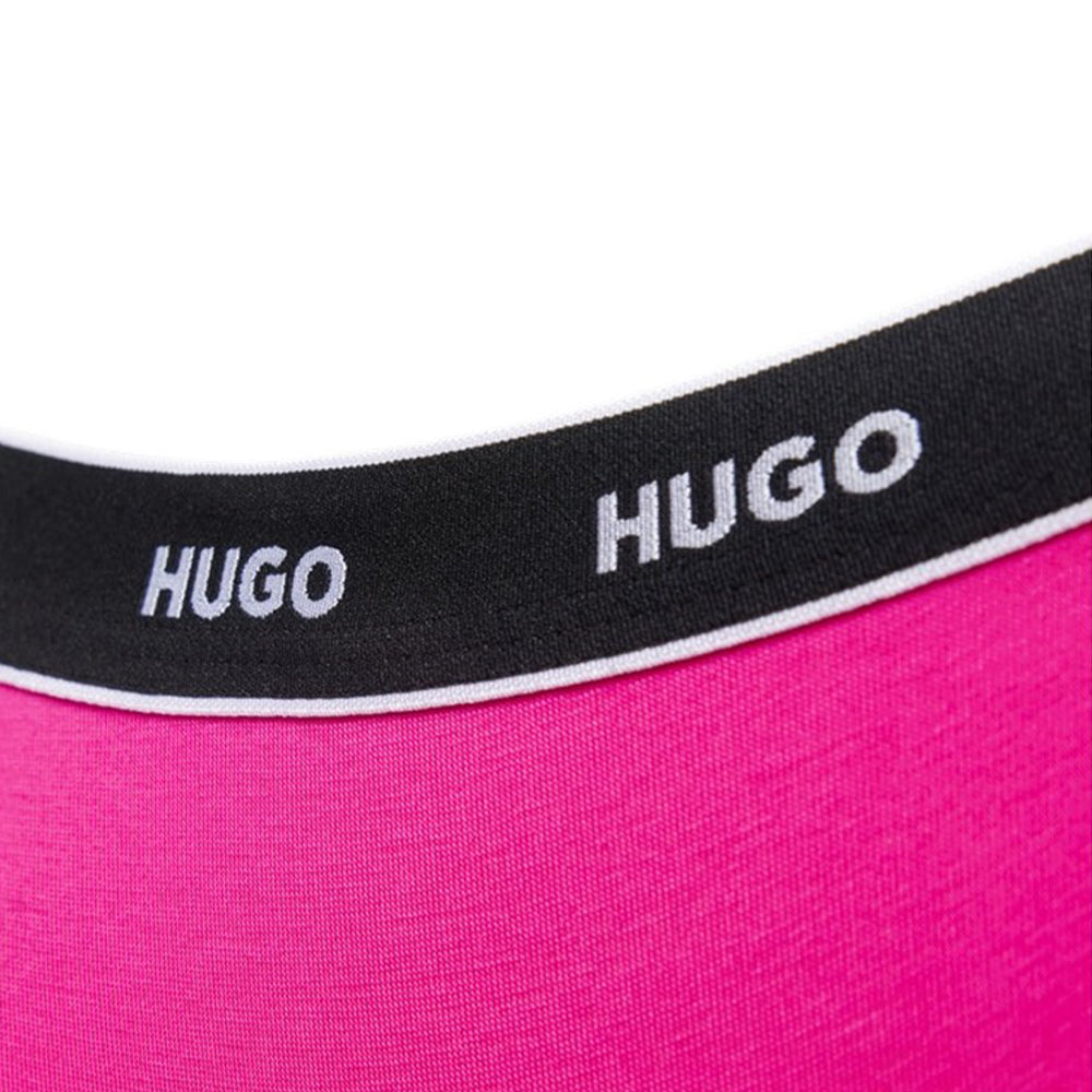 Pink-Black-Beige - Side - Hugo Womens-Ladies Stripe Thong (Pack of 3)