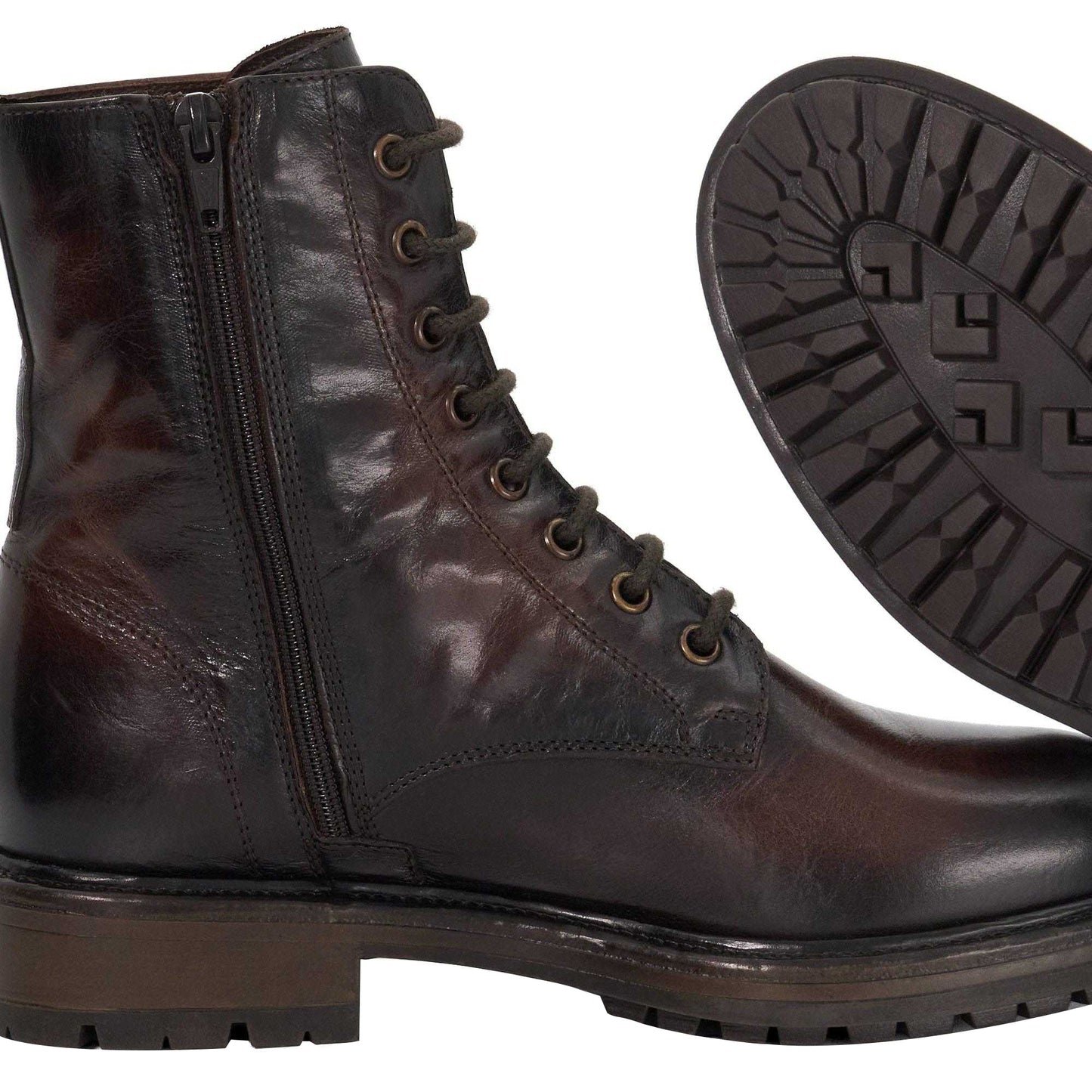 Brown - Close up - Dune London Womens-Ladies Patley Leather Ankle Boots