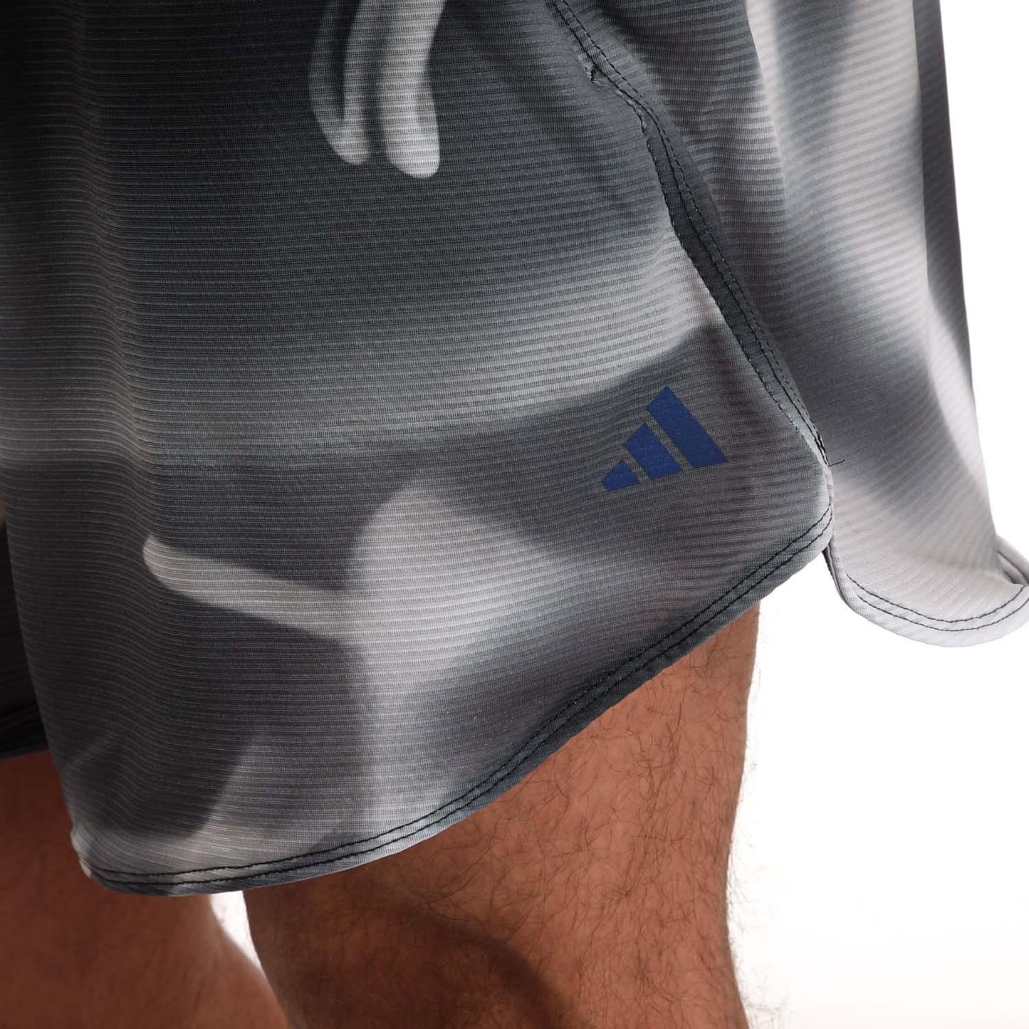Grey - Side - Adidas Mens Designed For Training HIIT All-Over Print Shorts