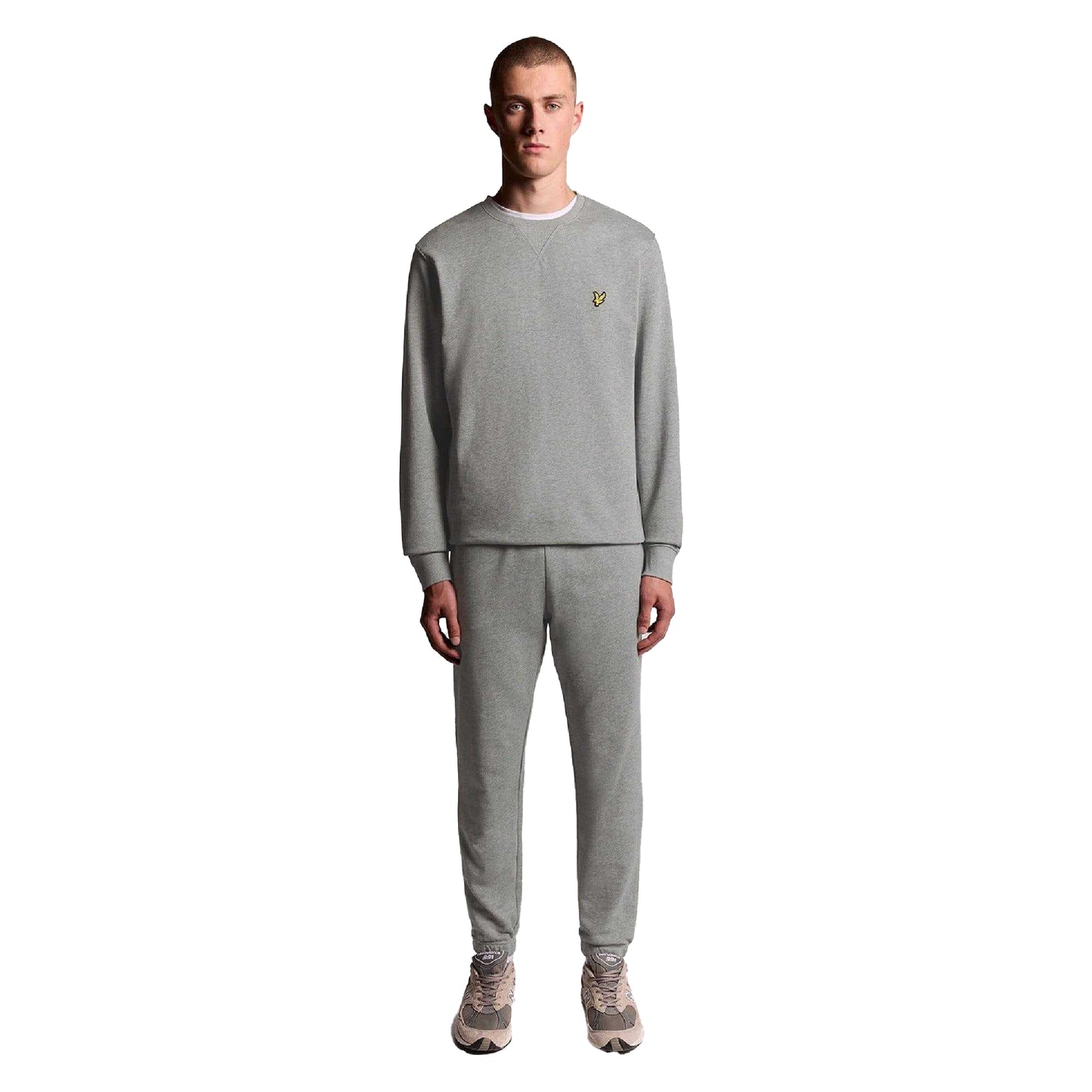 Grey - Side - Lyle & Scott Mens Slim Jogging Bottoms
