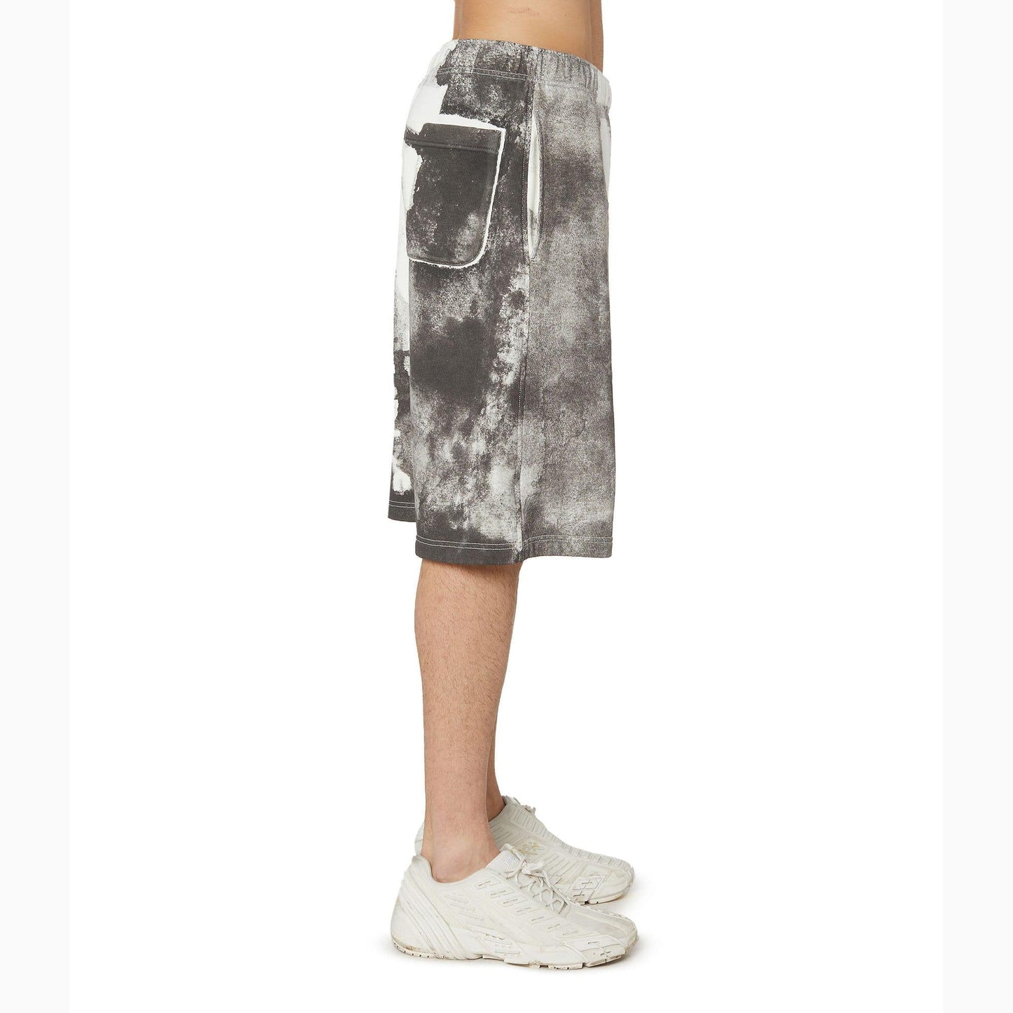 Grey - Pack Shot - Diesel Mens P-Marshy Logo Shorts