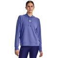 Blue - Side - Under Armour Womens-Ladies Rival Terry Hoodie