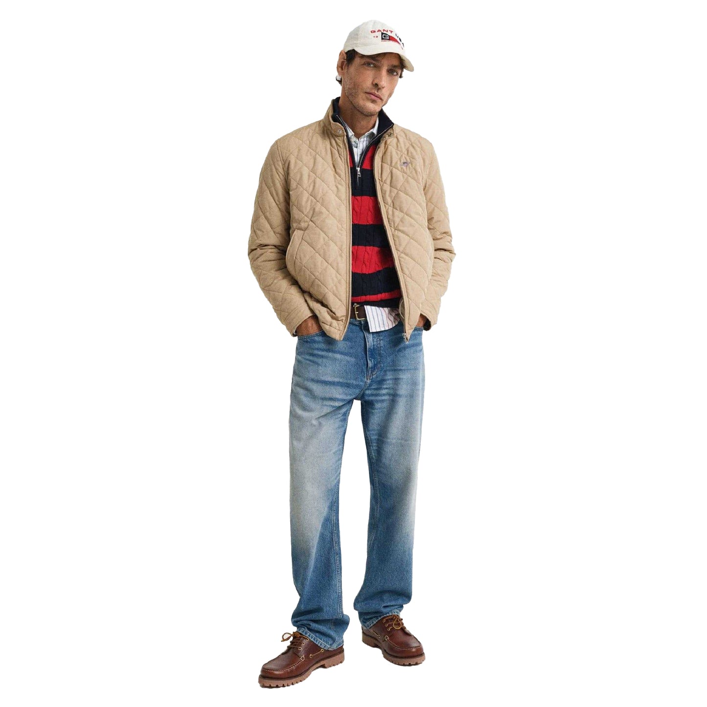 Khaki - Lifestyle - Gant Mens Windproof Quilted Jacket